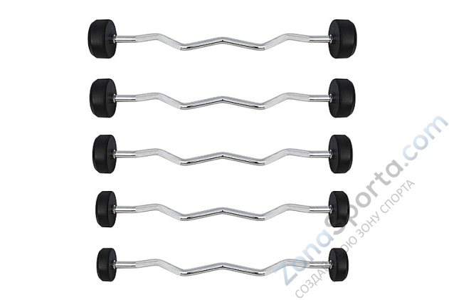 Комплект изогнутых фиксированных обрезиненных штанг 5 шт Hasttings Digger от 10 до 30 кг