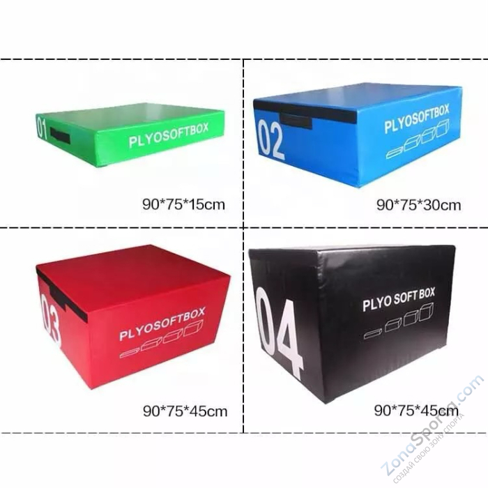 Комплект плиометрических боксов 90х75 высотой 15-30-45-60 см OKPRO