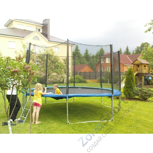 Комплект батут Oxygen High Jump 15EL с защитной сеткой и лестницей Комплект батут Oxygen High Jump 15EL с защитной сеткой и лестницей