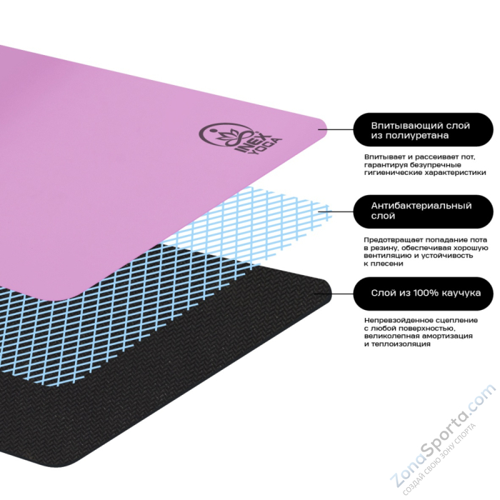 Коврик для йоги INEX Yoga PU Mat Matte матовый фиолетовый Коврик для йоги INEX Yoga PU Mat Matte матовый фиолетовый