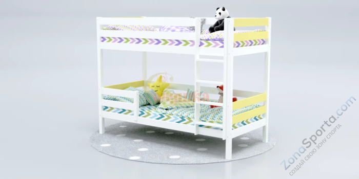 Кровать детская двухъярусная Савушка-01 80х160 желтая Кровать детская двухъярусная Савушка-01 80х160 желтая