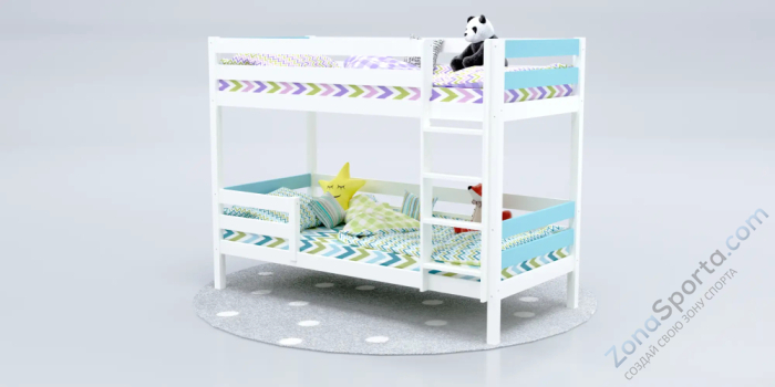 Кровать детская двухъярусная Савушка-01 90х180 голубая Кровать детская двухъярусная Савушка-01 90х180 голубая