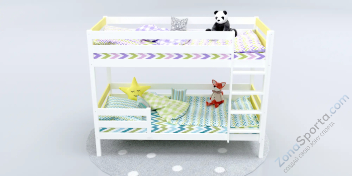 Кровать детская двухъярусная Савушка-01 90х180 желтая Кровать детская двухъярусная Савушка-01 90х180 желтая