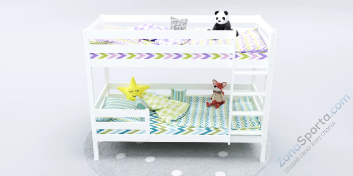 Кровать детская двухъярусная Савушка-01 90х200 белая Кровать детская двухъярусная Савушка-01 90х200 белая