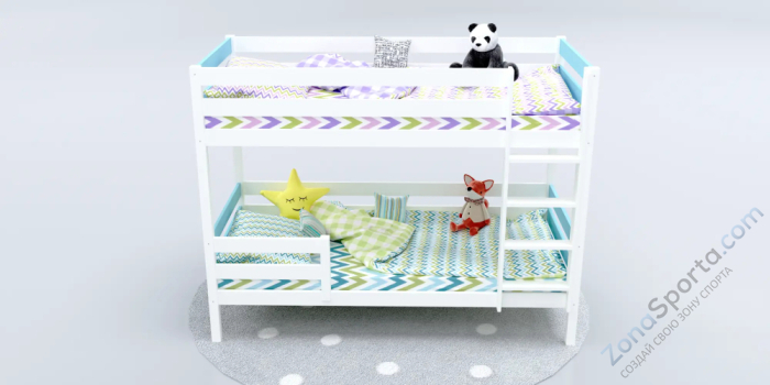 Кровать детская двухъярусная Савушка-01 90х200 голубая Кровать детская двухъярусная Савушка-01 90х200 голубая