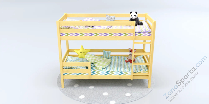 Кровать детская двухъярусная Савушка-01 90х200 (без окрашивания) Кровать детская двухъярусная Савушка-01 90х200 (без окрашивания)