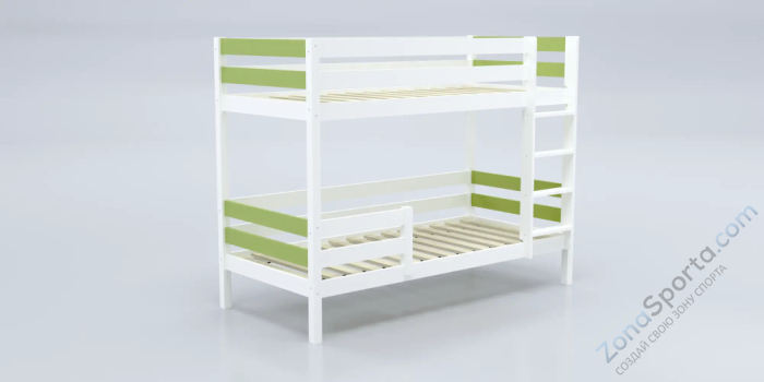 Кровать детская двухъярусная Савушка-01 90х200 зеленая Кровать детская двухъярусная Савушка-01 90х200 зеленая