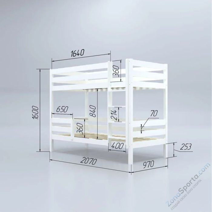 Кровать детская двухъярусная Савушка-01 90х200 желтая Кровать детская двухъярусная Савушка-01 90х200 желтая