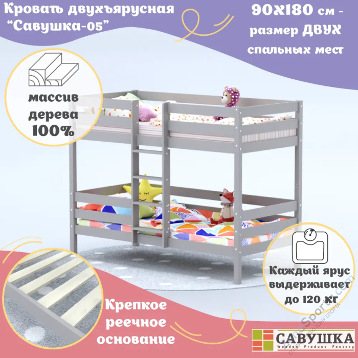 Кровать детская двухъярусная Савушка-05 90х200 Cappuccino (капучино) Кровать детская двухъярусная Савушка-05 90х200 Cappuccino (капучино)