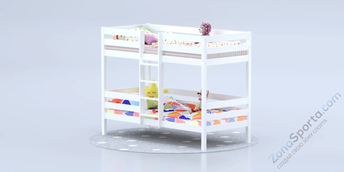 Кровать детская двухъярусная Савушка-05 90х200 White (белый) Кровать детская двухъярусная Савушка-05 90х200 White (белый)