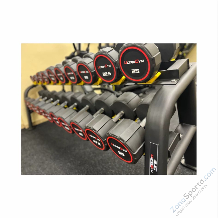 Круглые полиуретановые гантели. Ряд от 2.5 до 25 кг UltraGym UG1032D Круглые полиуретановые гантели. Ряд от 2.5 до 25 кг UltraGym UG1032D