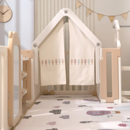 Манеж Unix Kids DeLuxe House Storage Camel 180 x 200 см с баскетбольной стойкой, доской для рисования, качелями Манеж Unix Kids DeLuxe House Storage Camel 180 x 200 см с баскетбольной стойкой, доской для рисования, качелями