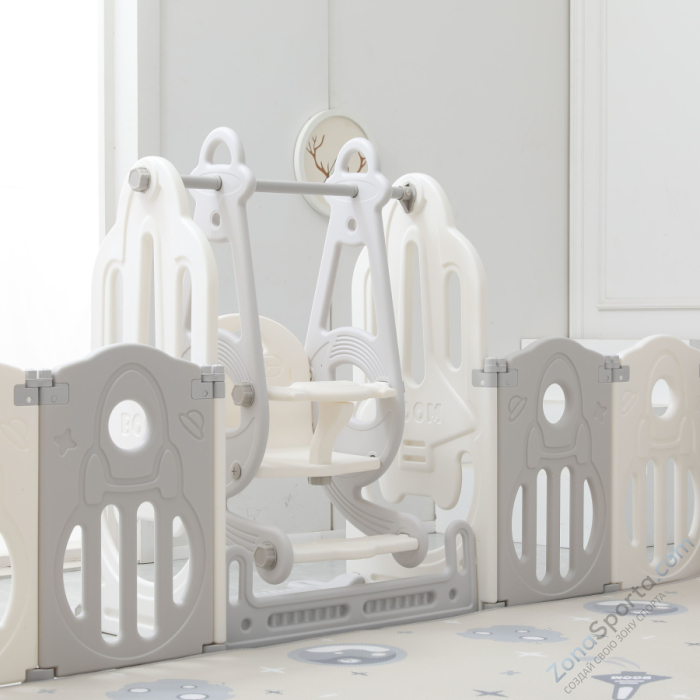 Манеж Unix Kids Supreme Space 200x200 Grey с качелями Манеж Unix Kids Supreme Space 200x200 Grey с качелями