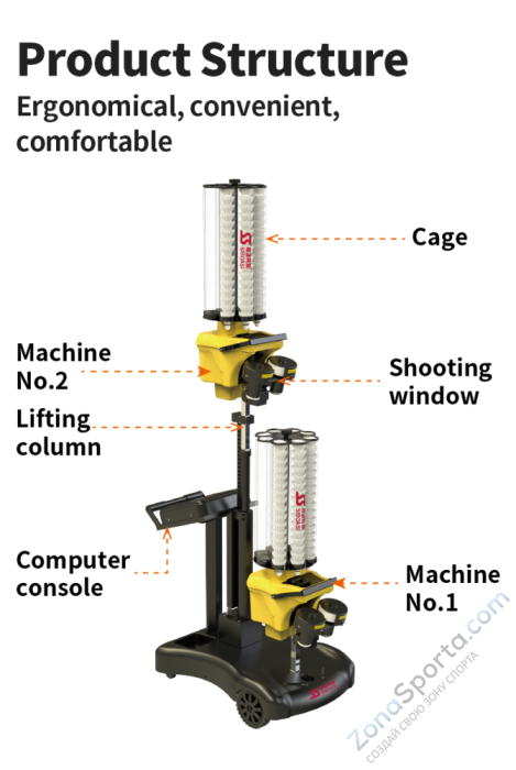 Машина для запуска воланов для бадминтона Siboasi S8025A Машина для запуска воланов для бадминтона Siboasi S8025A