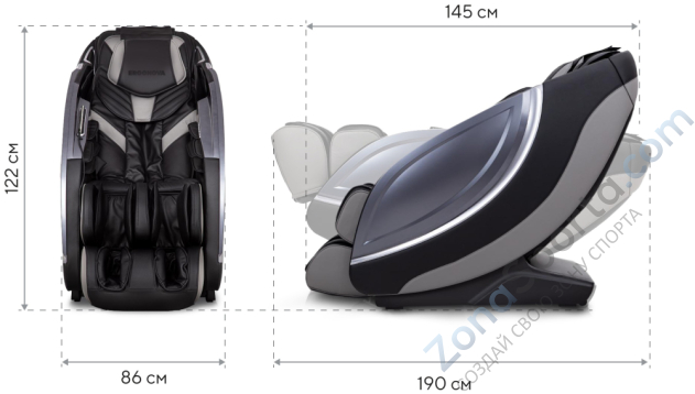 Массажное кресло Ergonova ErgoLine 4 Black Grey Массажное кресло Ergonova ErgoLine 4 Black Grey