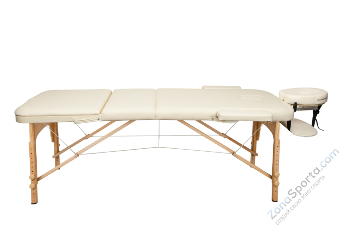 Массажный стол Atlas Sport 70 см складной 3-с деревянный (бежевый)
