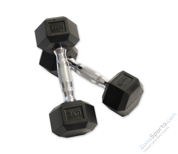 Набор гексагональных гантелей 10 пар от 1 до 10 кг Rebel RGHEX-110 Набор гексагональных гантелей 10 пар от 1 до 10 кг Rebel RGHEX-110
