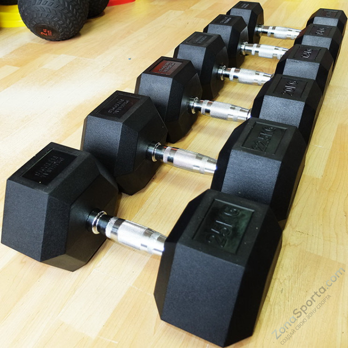 Набор гексагональных гантелей 16 пар от 1 до 25 кг ARMS FT-HEX-SET-335