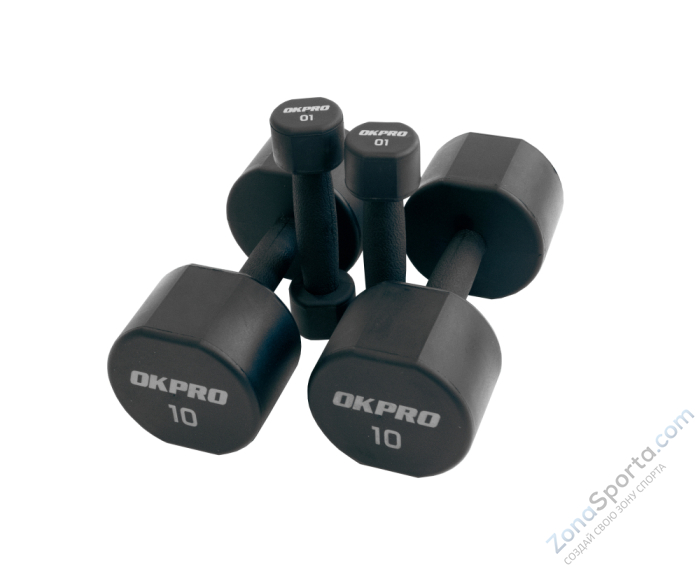 Набор полиуретановых гантелей от 1 до 10 кг OKPRO OK1025C-1-10-G Набор полиуретановых гантелей от 1 до 10 кг OKPRO OK1025C-1-10-G