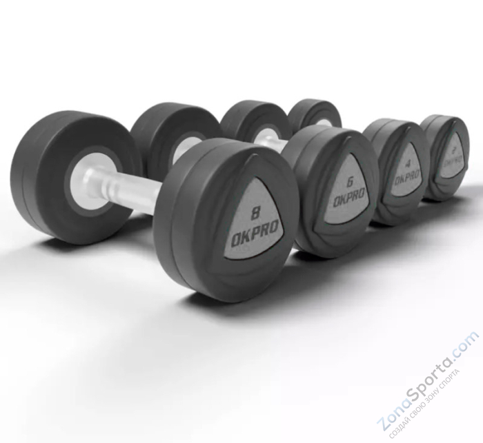 Набор полиуретановых гантелей от 12 до 30 кг (шаг 2 кг) OKPRO OK1032B-12-30-G Набор полиуретановых гантелей от 12 до 30 кг (шаг 2 кг) OKPRO OK1032B-12-30-G