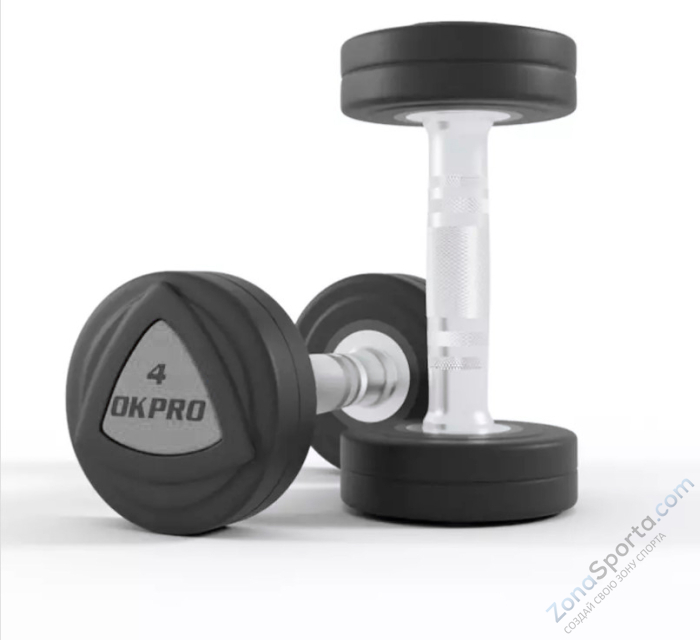 Набор полиуретановых гантелей от 32 до 40 кг (шаг 2 кг) OKPRO OK1032B-32-40-G Набор полиуретановых гантелей от 32 до 40 кг (шаг 2 кг) OKPRO OK1032B-32-40-G