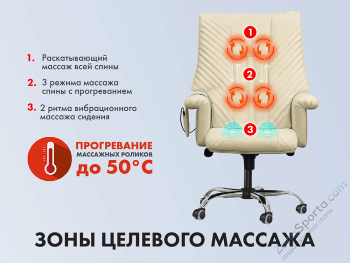 Офисное массажное кресло Ego President EG1005 крем (Арпатек)