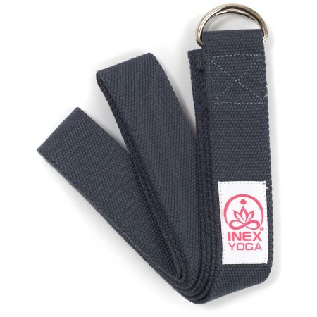 Ремень для йоги INEX Stretch Strap 240 см, темно-серый Ремень для йоги INEX Stretch Strap 240 см, темно-серый