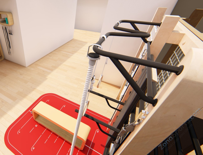 Шведская стенка с брусьями, скамьей, веревочной лестницей и амортизаторами Desire Eco Plus Family