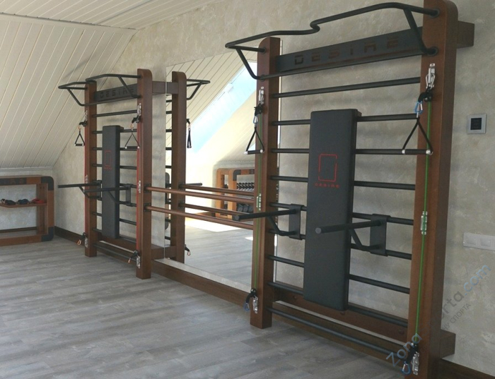 Шведская стенка с эспандерами, брусьями, скамьей и балетным станком Desire Eco Double Stretch Шведская стенка с эспандерами, брусьями, скамьей и балетным станком Desire Eco Double Stretch