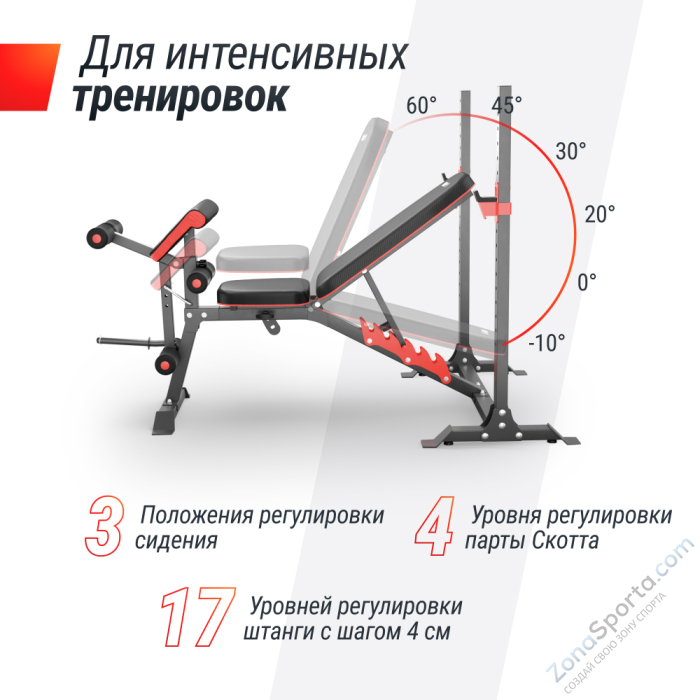 Скамья силовая со стойками UNIX Fit BENCH 130DD Скамья силовая со стойками UNIX Fit BENCH 130DD
