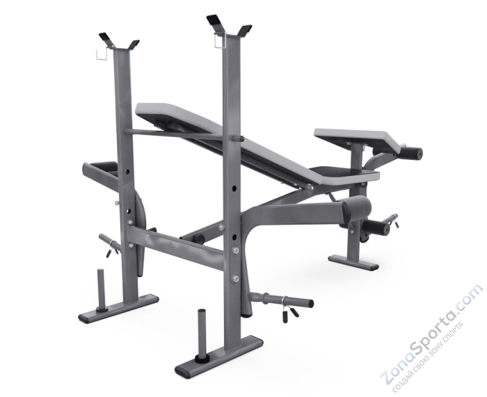 Скамья со стойками под штангу DFC D703 PRO с партой для бицепса Скамья со стойками под штангу DFC D703 PRO с партой для бицепса