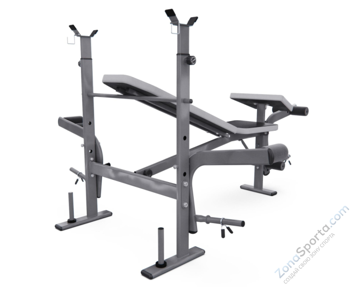 Скамья со стойками под штангу широкий хват, с партой для бицепса DFC D702 PRO Скамья со стойками под штангу широкий хват, с партой для бицепса DFC D702 PRO