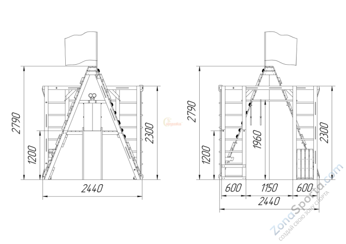 Спортивный домик Савушка База-6 (Милитари) Спортивный домик Савушка База-6 (Милитари)