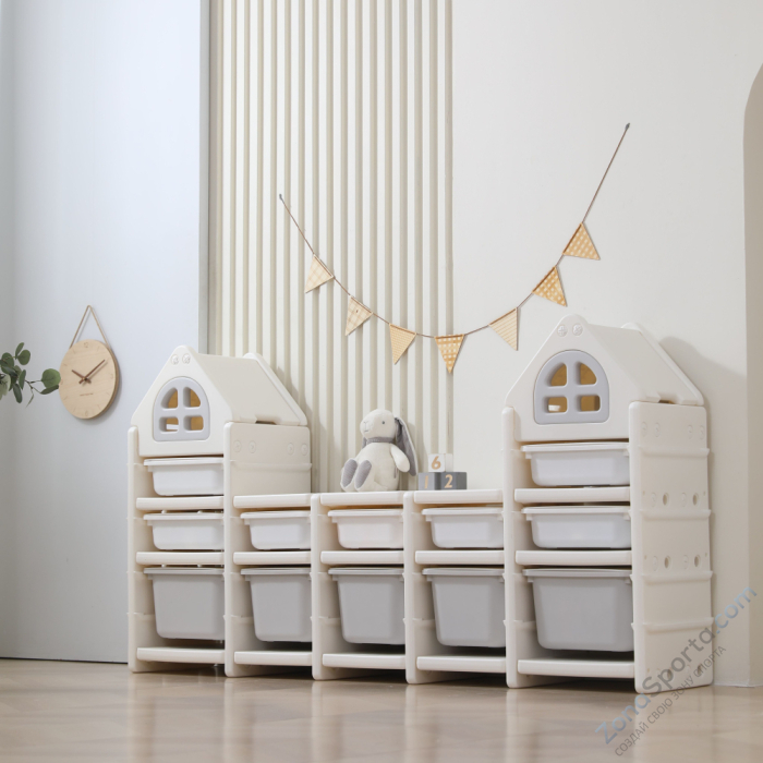 Стеллаж для игрушек Unix Kids Grey (12 ящиков) Стеллаж для игрушек Unix Kids Grey (12 ящиков)