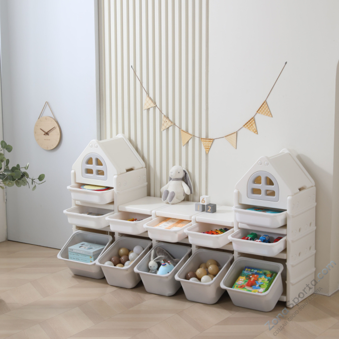 Стеллаж для игрушек Unix Kids Grey (12 ящиков) Стеллаж для игрушек Unix Kids Grey (12 ящиков)