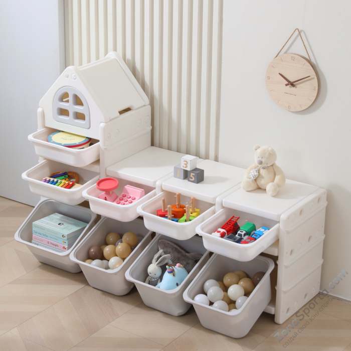 Стеллаж для игрушек Unix Kids Grey (9 ящиков) Стеллаж для игрушек Unix Kids Grey (9 ящиков)