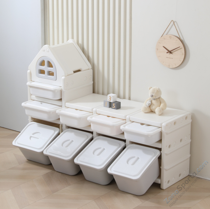 Стеллаж для игрушек Unix Kids Grey (9 ящиков) Стеллаж для игрушек Unix Kids Grey (9 ящиков)