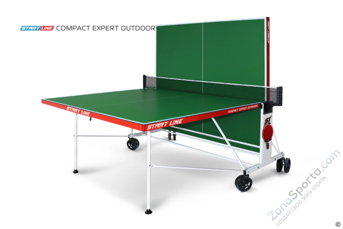 Стол теннисный Start Line Compact Expert 6 Всепогодный Зелёный