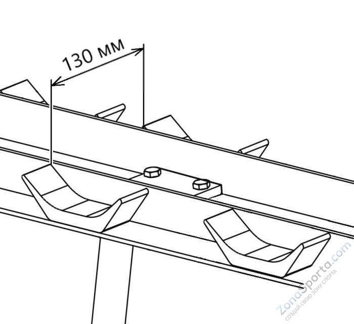 Стойка для хранения 5-ти пар гантелей AeroFIT AFDBR5 Стойка для хранения 5-ти пар гантелей AeroFIT AFDBR5