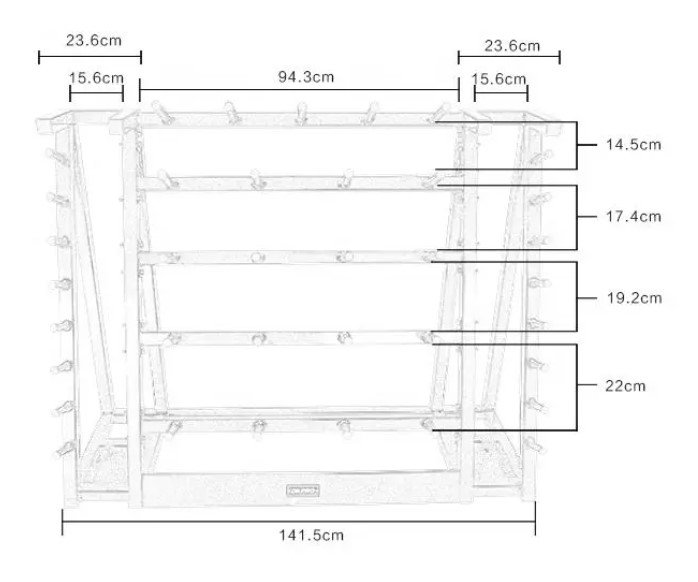 Стойка для памп-штанг на 20 наборов OKPRO OK0019