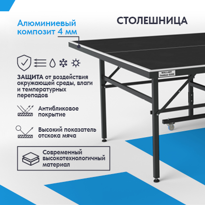 Теннисный стол Wallaby Outdoor S200 Black Теннисный стол Wallaby Outdoor S200 Black