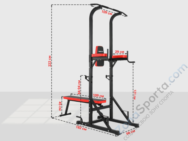 Турник/пресс/брусья со скамьей Unix Fit Power Tower 120P Турник/пресс/брусья со скамьей Unix Fit Power Tower 120P