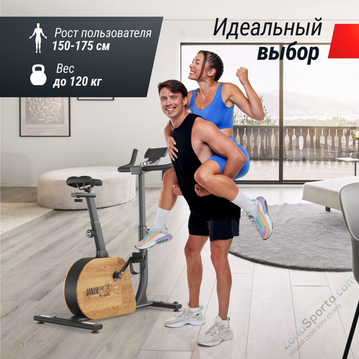 Велотренажер генераторный Unix Fit BL-380E Wood Велотренажер генераторный Unix Fit BL-380E Wood