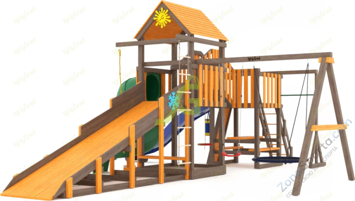 Всесезонная площадка IgraGrad С Мостик 1 с трубой SF2