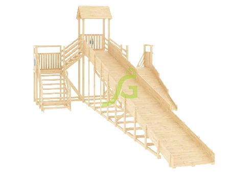 Зимняя деревянная горка IgraGrad Snow Fox 12 м две лестницы без окраски Зимняя деревянная горка IgraGrad Snow Fox 12 м две лестницы без окраски