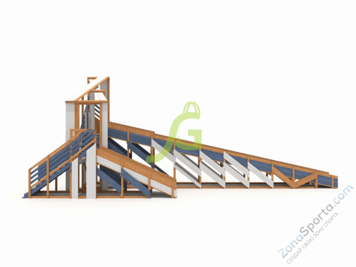 Зимняя деревянная горка IgraGrad Snow Fox 12 м с двумя скатами мод.3 Зимняя деревянная горка IgraGrad Snow Fox 12 м с двумя скатами мод.3