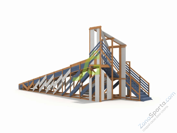 Зимняя деревянная горка IgraGrad Snow Fox 12 м с двумя скатами мод.3 Зимняя деревянная горка IgraGrad Snow Fox 12 м с двумя скатами мод.3