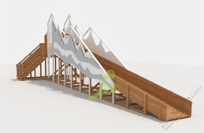 Зимняя деревянная горка IgraGrad Snow Fox 12 м с двумя скатами мод.5 Зимняя деревянная горка IgraGrad Snow Fox 12 м с двумя скатами мод.5