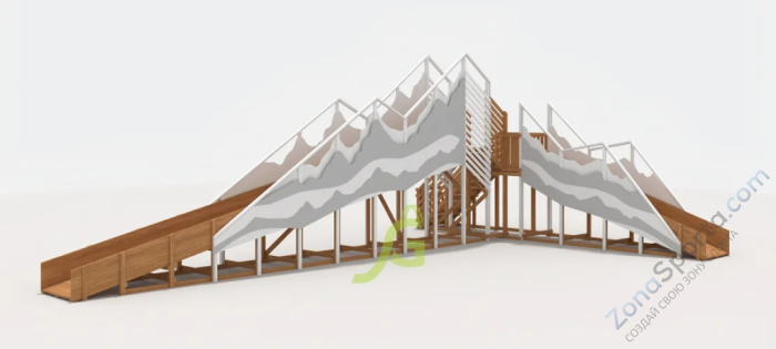 Зимняя деревянная горка IgraGrad Snow Fox 12 м с двумя скатами мод.5 Зимняя деревянная горка IgraGrad Snow Fox 12 м с двумя скатами мод.5