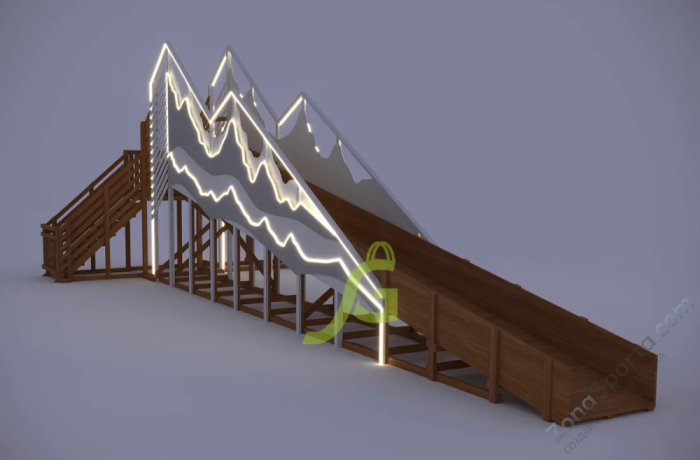 Зимняя деревянная горка IgraGrad Snow Fox 12 м с двумя скатами мод.5 Зимняя деревянная горка IgraGrad Snow Fox 12 м с двумя скатами мод.5